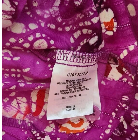 Columbia River Resort Hawaiian Shirt Women's S Purple Colorful Abstract Cotton - Picture 8 of 9